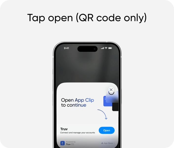 Tap open (QR code only)