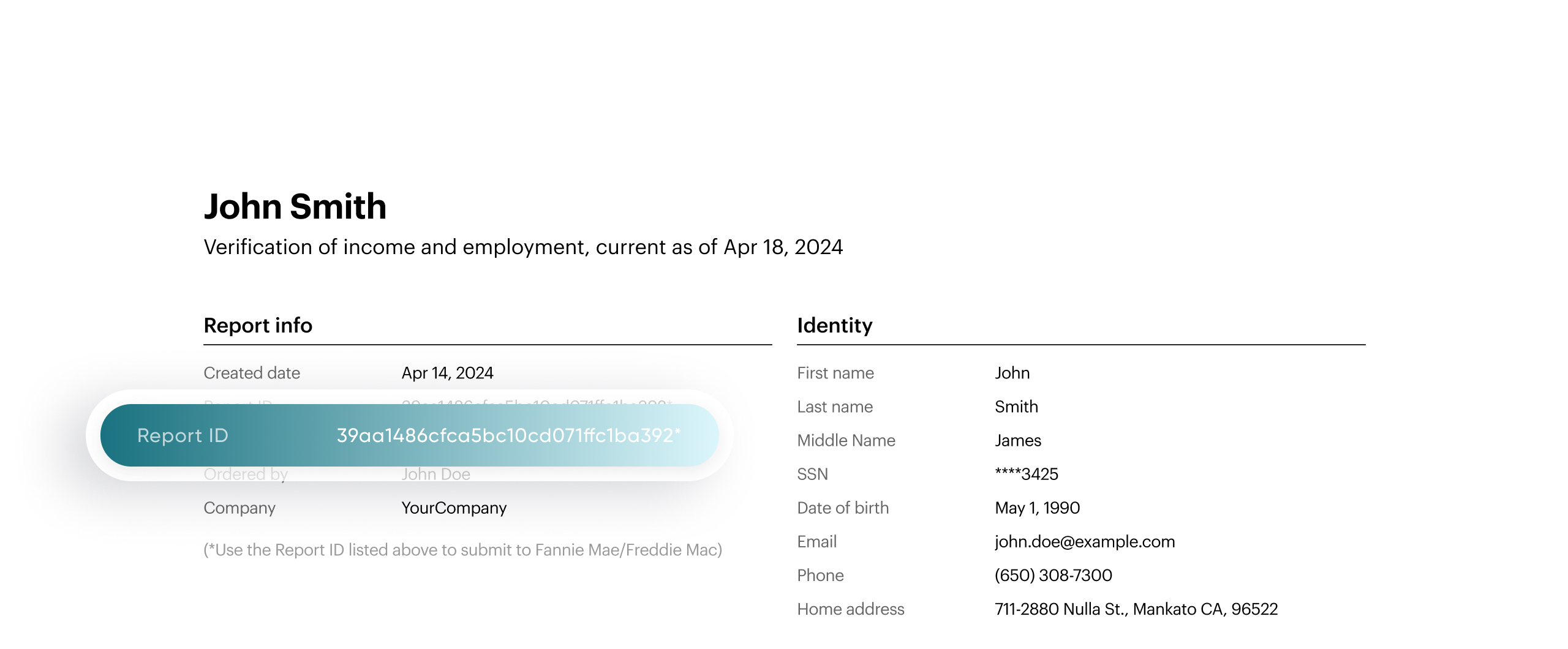 Returned data