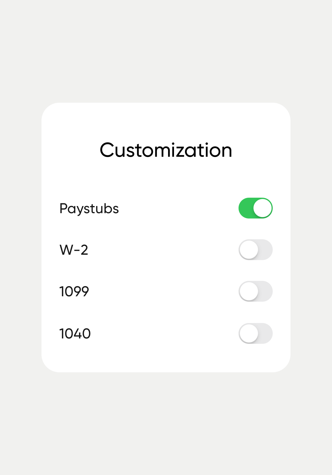 Customization